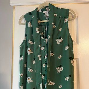Rachel Zoe Green Floral Sleeveless Top